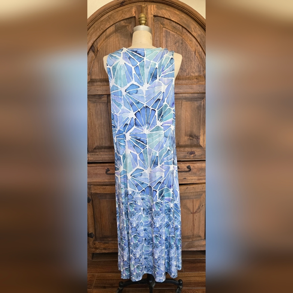 Soft Surroundings Aqua and Lavender Maxi Dress - Picture 3 of 3